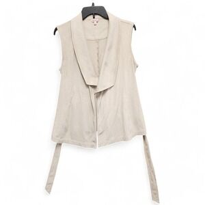 Juicy Couture‎ Belted Vest Women's Large Bohemian Y2K Faux Suede Drape Collar